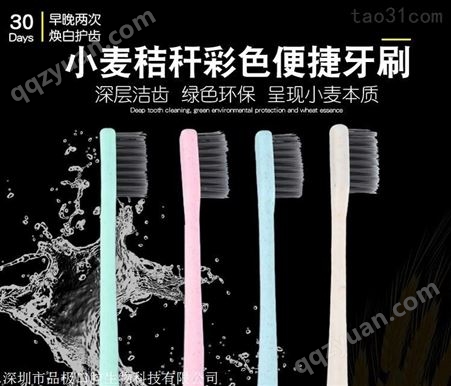 手动牙刷小麦秸秆软毛 口腔清洁 金护成人牙刷定制