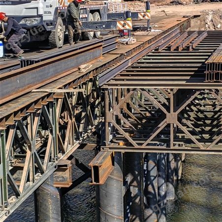 桥梁建筑施工 下承式钢便桥、上承式贝雷桥321型贝雷梁