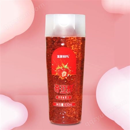 奇亚籽草莓味果汁430ml果味果汁饮料草莓饮料