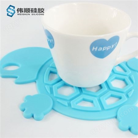 创意小乌龟镂空硅胶杯垫 防滑隔热耐高温碗盘餐垫
