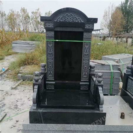 中式石雕墓碑 陵园传统青石刻字石碑 坚固可靠不易风化