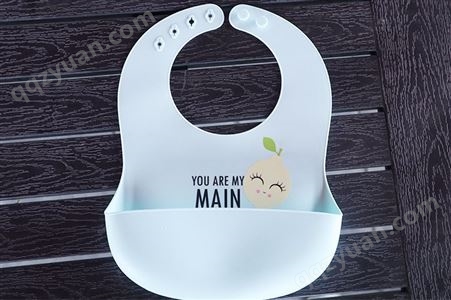 食品级加厚硅胶儿童围兜立体订制印刷婴儿口水兜防水宝宝饭兜