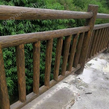 铜仁仿树栏杆 混凝土仿古桥梁造型防撞护栏 鹏程园林