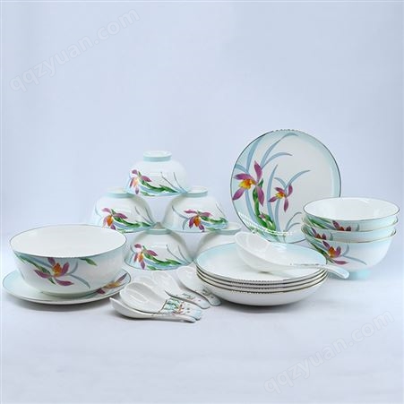 陶瓷餐具批发 陶瓷餐具供应 12头4人餐具 中式餐具
