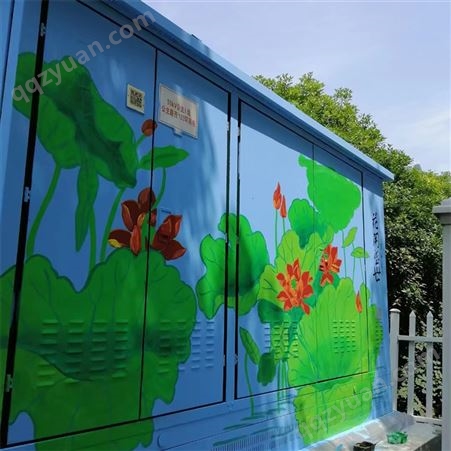 社区电箱彩绘 街道集装箱手绘涂鸦 可设计图案