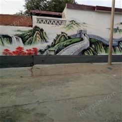 户外普通农村文化墙 广场围墙画 涂鸦美术抗水抗晒