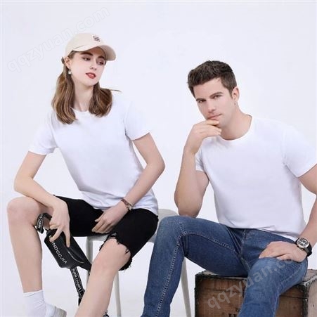 短袖工作服 活动广告衫 可印字弹性棉 团体工装定制