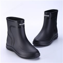 雨鞋男士中筒水鞋防水防滑胶鞋厨房外卖骑手专用套鞋加绒保暖雨靴