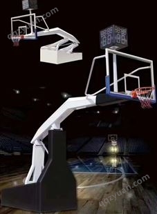 户外球场 标准电动手动液压篮球架落地式 可移动架子24秒计时器