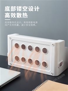 日本数据线收纳盒桌面充电线收纳神器插排插座理线器插线板集线盒
