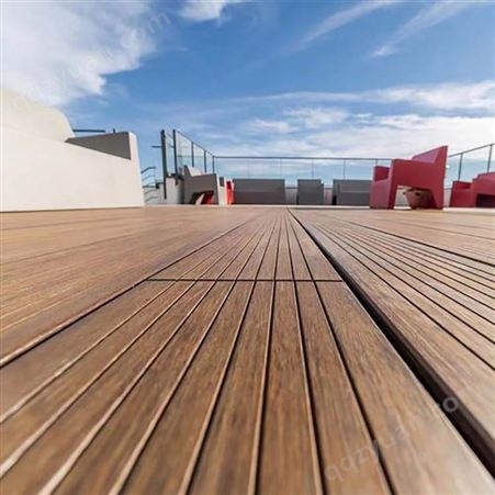 公园栈道空心地板圆孔方孔塑木地板园林工程木塑地板庭院阳台地板